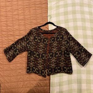 Ace & jig cropped button down double gauze shirt